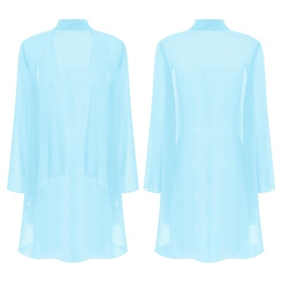Damen Strickjacke Sommer Chiffon Cardigan Langarm Wasserfall Für Festlich Strand