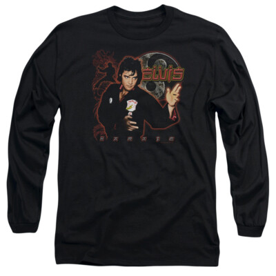 Elvis Presley Long Sleeve T-Shirt Karate Black Tee