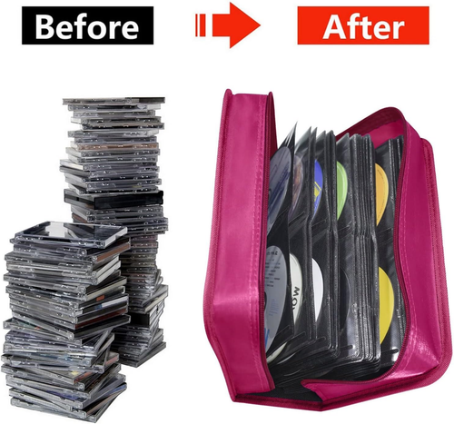 CD/DVD Storage Holder - 128 Capacity Organizer, Portable CD Wallet for Home & Tr - Picture 4 of 6