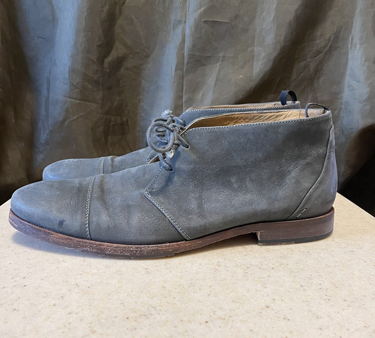 J. Shoes Sacchetto Construction Torre Suede Chukka Ankle Boots Dark Gray Men 12 Carnell Moc Toe Grey Suede Boots For Men - The Jacket Maker main image 4