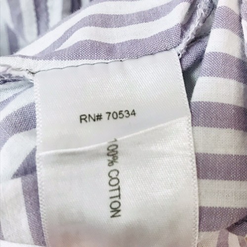 Camisa para mujer Orvis pequeña a rayas con botones púrpura blanco bolsillo manga larga - Imagen 9 de 9