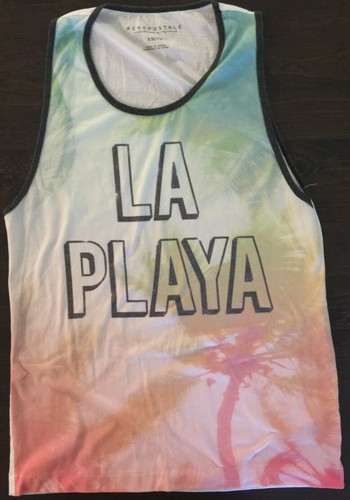 Mens Aeropostale LA PLAYA Beach Tank Top T-Shirt S