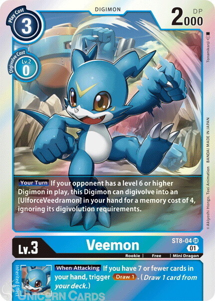 ST8-04 Veemon Super Rare Mint Digimon Card