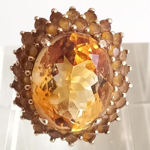 9CT YELLOW GOLD CITRINE DRESS RING - SIZE N - 7.8g - Picture 3 of 23