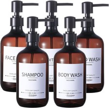 Shampoo Conditioner Bottles 5Pack ,Shampoo Dispenser Shower,Bottles Refillable