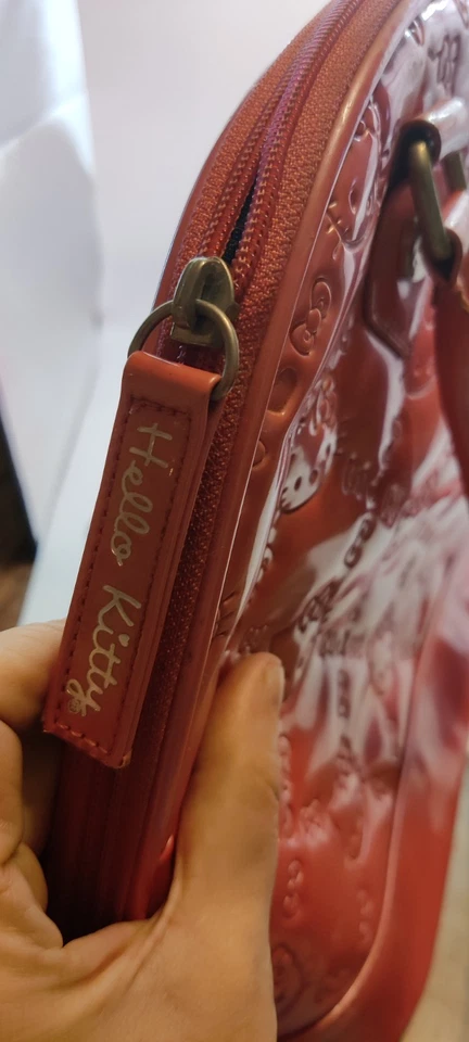 Bolso de mano Hello Kitty con cúpula de charol rosa en relieve Sanrio Japón Foto 3 de 4