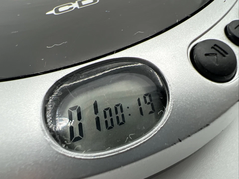 Walkman portátil Jensen CD player rádio prata preto CD-60 testado funciona 2020 - Imagem 2 de 4