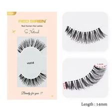 Set of Five pairs of natural-looking 100% human hair false black eyelashes #HM08