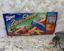 Ziploc Zip'N Steam Cooking Bags Large 7 Pack 9 1/4in X 8in Servings discontinued