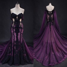 Gothic Wedding Dresses with Cape Off Mermaid Vintage Medieval Bridal Gowns
