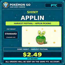 Pokemon GO Shiny Applin Standard Size Harvest Festival PTC Delivery