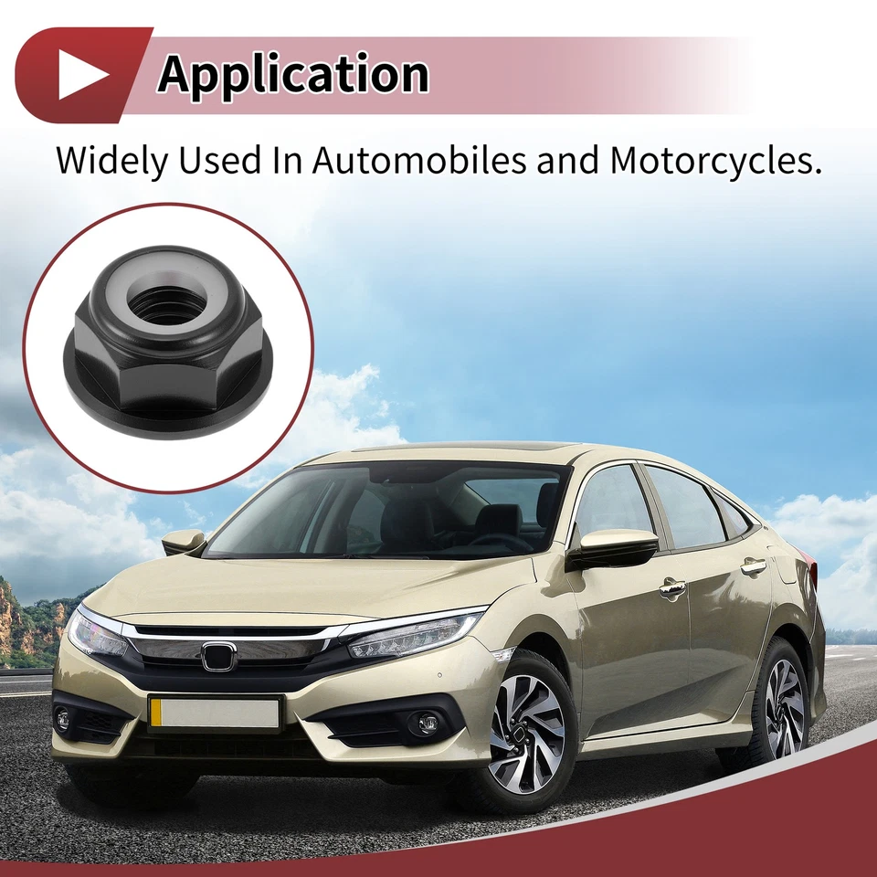 5 Stück M6*1.0 Auto-Flanschmuttern aus Aluminiumlegierung, Gummiring 6,6mm - Bild 3 von 4