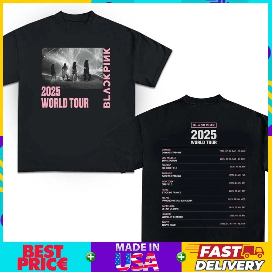 2025 BlackPink World Tour T-Shirt, Black Pink 2025 Concert Tee