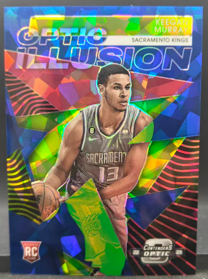 Keegan Murray 2022-23 Panini Contenders Optic 18/75 Blue Cracked Ice Illusion RC
