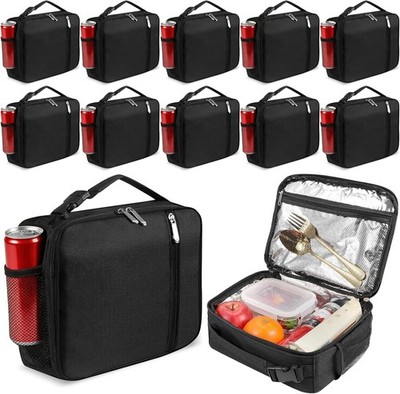 Insulated Reusable Lunch Bags VZZNN 12 Pack Black