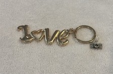 Gold love key chain