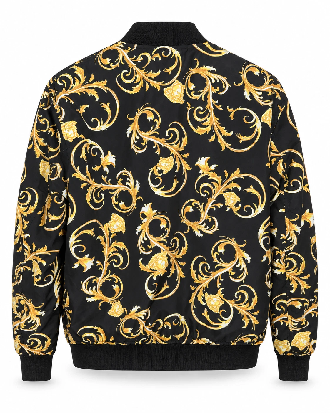 NWT Versace Reversible Baroque Medusa Bomber Jacket Black Gold Authentic $2050 - product detail image 2