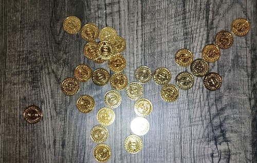 32 pcs plastic Gold Coins That Can Make Art