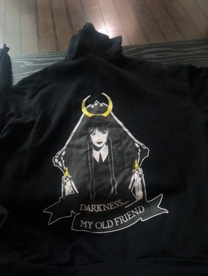 Wednesday Hoodie Girls Xl Black Darkness My Friend Oversized Zip Addams No Tag