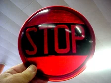 VINTAGE ARROW SAFETY DEVICE CO. AUTOMOBILE STOP LIGHT RED GLASS LENS REPLACEMENT