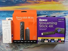 fire tv stick 4K Max, Mission USB Power Supply & Roku Stick Streaming 4K Package