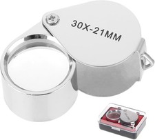 Loupe Bijoutier 30X Métal Pliable Boîte Rangement Horloger Diamants