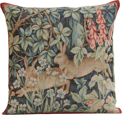 Green Hares Decorative Tapestry Pillow Cover 19x19'' for Living Room Decor