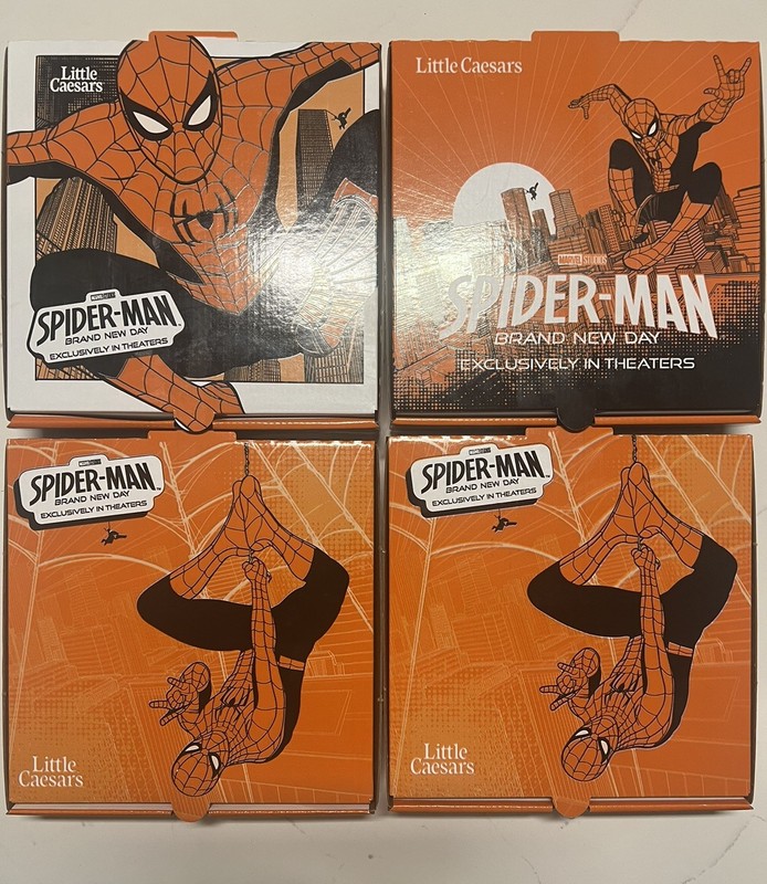 Exclusive Spiderman New Day Little Ceasers Mini Pizza Box. (Rare)