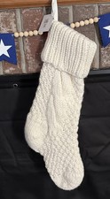 Pottery Barn Ivory Stocking Chunky Knit NO MONOGRAM  NEW with Tags Retired