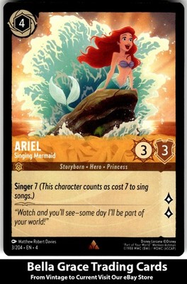 Ariel Singing Mermaid #3/204 Ursula's Return Disney lorcana Rare