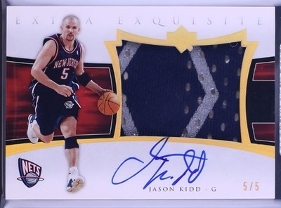 2004-05 Upper Deck Exquisite Jason Kidd Extra Exquisite Auto Patch Jersey# #5/5