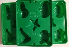 Happy Holiday Jell-O Jugglers Molds Set of 3 Santa Snowman Tree Star Gingerbread