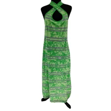 Naina's Dream Woman's Green Maxi Dress Size L Coverup Beach Pool Lounging Cool