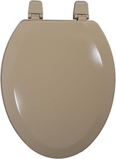 Deluxe Molded Elongated Wood Toilet Seat with Cover C014WD30 Fawn Beige