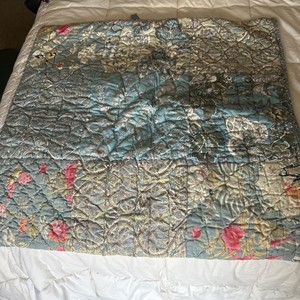 Pottery Barn Neena Patchwork Quilted Euro Sham 26" X 26” Cottagecore Floral