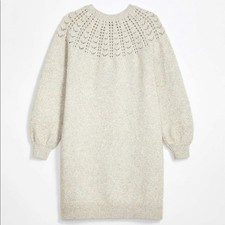 NWT LOFT Petite Pointelle Yoke Sweater Dress