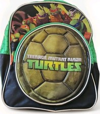 Backpack 12"  Front Zippered Compartment TMNT Ninja Turtles Shell Green