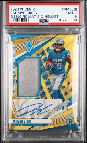 2023 Phoenix Jahmyr Gibbs Rising Rookie Signatures Helmet /25 PSA 9 Pop 1 🔥🔥