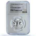 Mexico 1/2 onza Libertad Angel of Independence KM-545 PF 69 NGC silver coin 1993
