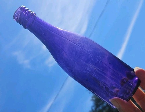 VINTAGE Irradiated Purple 1890 EMBOSSED GLASS BOTTLE Lutz Bros No. 6 Ketchup - Picture 7 of 7