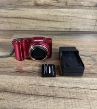 OLYMPUS SZ-12 14MP 24x Optical Zoom Red Digital Camera - W/ Battery & Charger