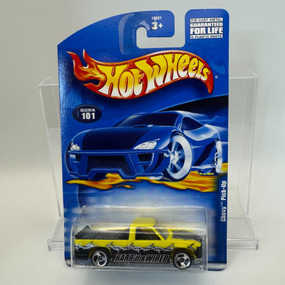 Hot Wheels Chevy Pick-Up Barb d & Wired Collector #101 Blue Card   Guaranteed