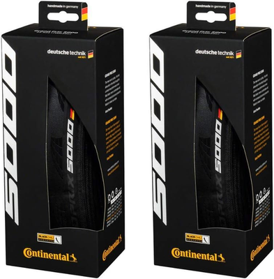 Continental Set of 2 GP 5000, 700X28C, Racing Bike Tires, Black