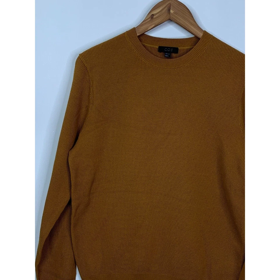 COS Jumper Mens Size Small Orange Pullover Knitted Texture Sweater Cotton - Image 3 of 4