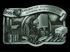 TH09147 NOS VINTAGE 1984  AMERICAN AGRICULTURE  COMMEMORATIVE BELT BUCKLE