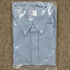 Vintage FLYING CROSS Shirt Men's 18.5 Straight Button Down Permapress Broadcloth