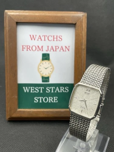 [Excellent] Vintage Seiko Dolce 9521-5210 Silver Quartz Octagon Watch JAPAN