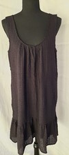 Maeve Anthropologie Melanie Seersucker Black Mini Dress Size Medium Minimalist 