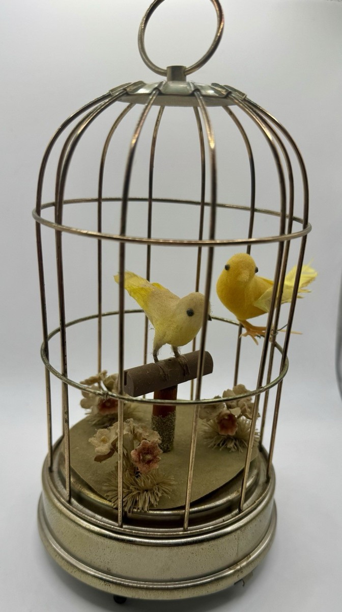 Antique Caged Bird Music Box Schmid Bros Inc. play“oh what a
