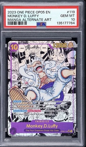 Bandai One Piece Awakening Monkey D. Luffy OP05-119 PSA 10 Foil Alt Art